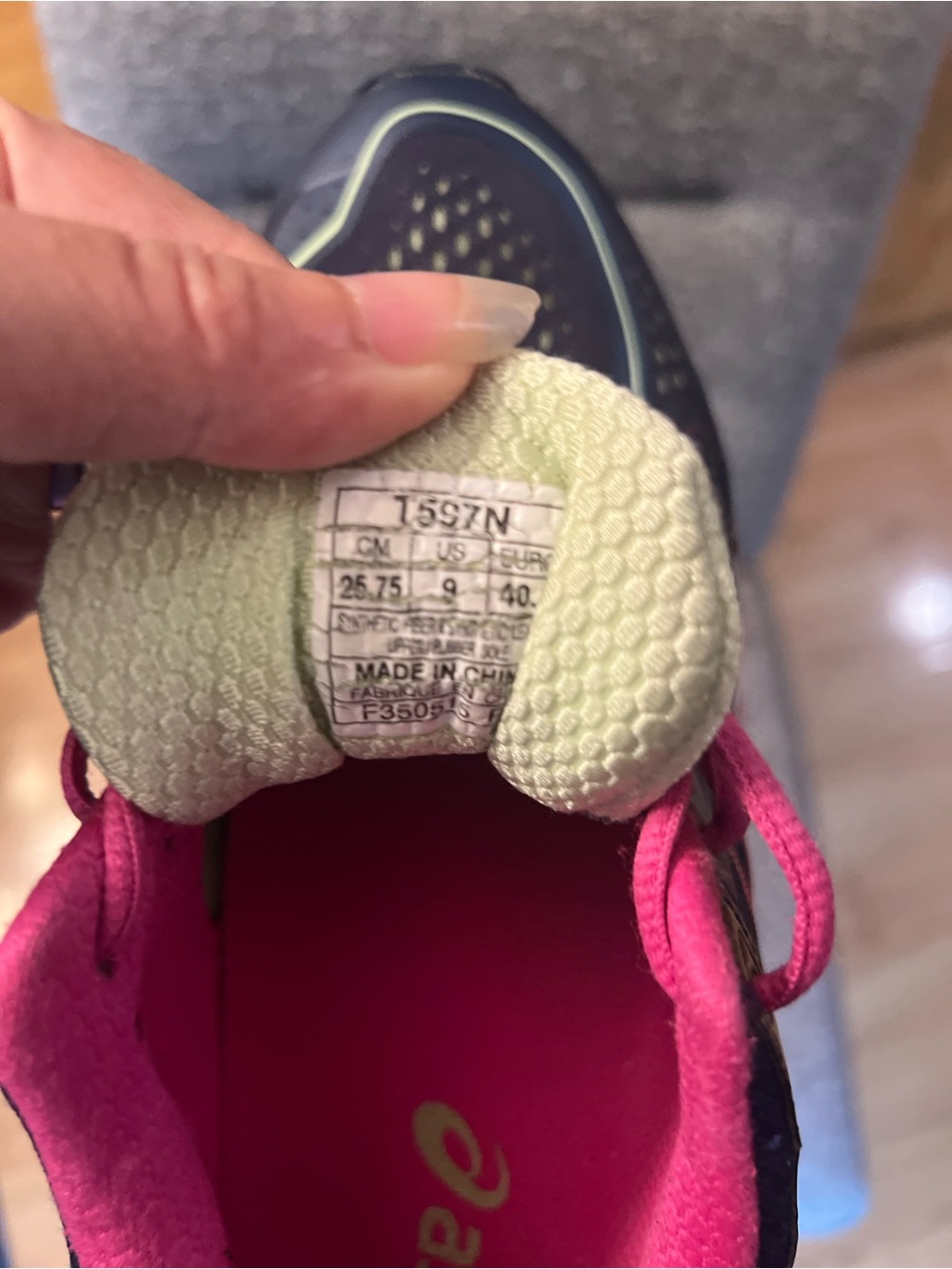 ASICS Gel Kayano 22 Indigo Blue/Pink Glow Pistachio Sneakers - Picture 8 of 9